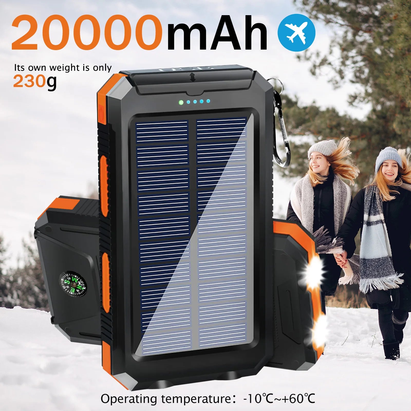 Cargador solar portátil de 20 000 mAh
