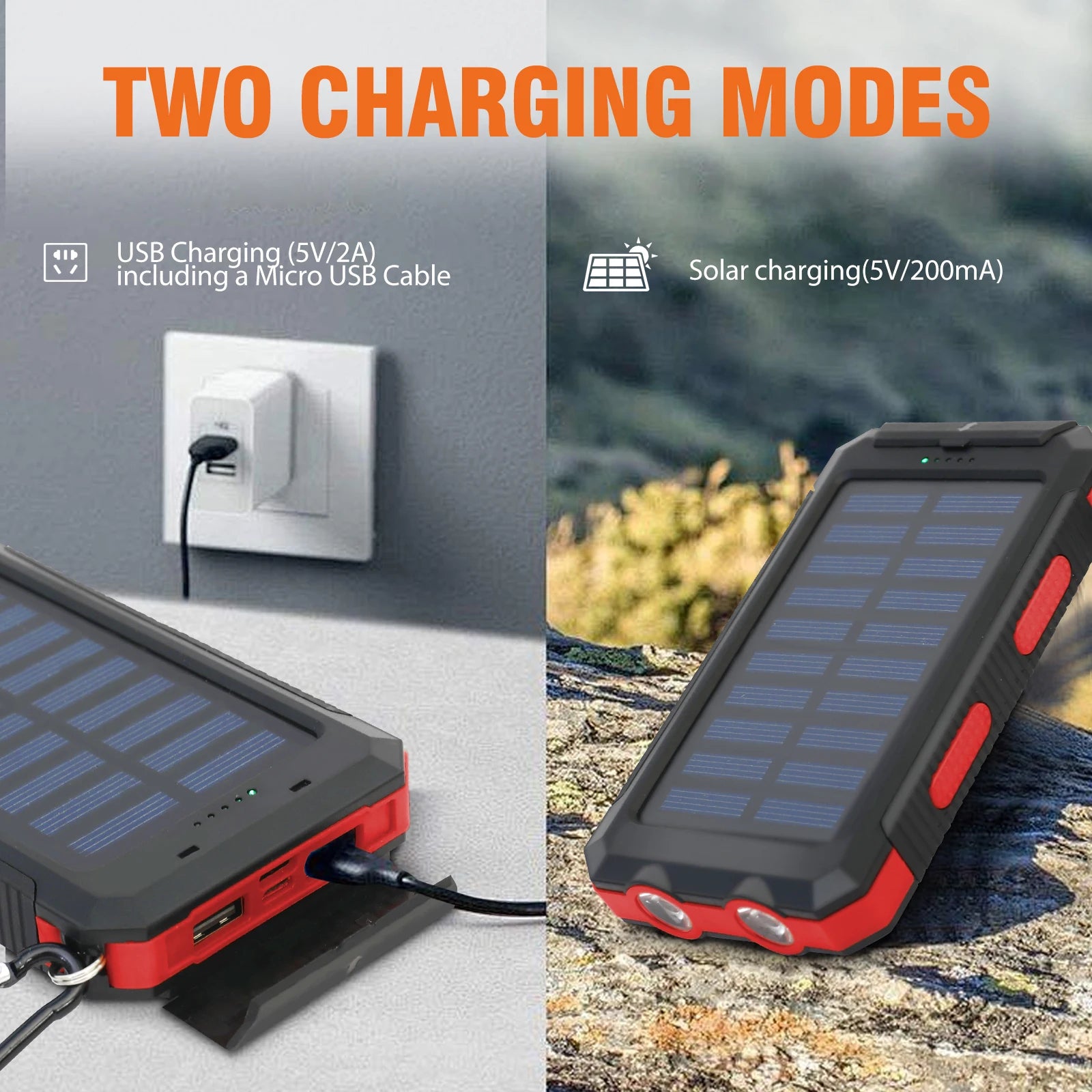 Cargador solar portátil de 20 000 mAh